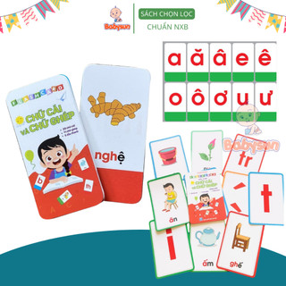 Bộ 42 thẻ flashcard Chữ Cái Và Chữ Ghép Đánh Vần Tiếng Việt- thẻ học thông minh có chữ ghép,chữ đơn,dấu thanh