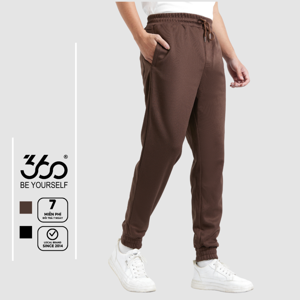 Quần nỉ nam mùa đông jogger cạp chun dây rút 360 Boutique bộ nỉ nam thể thao thu đông chất liệu texture - QGNOL426