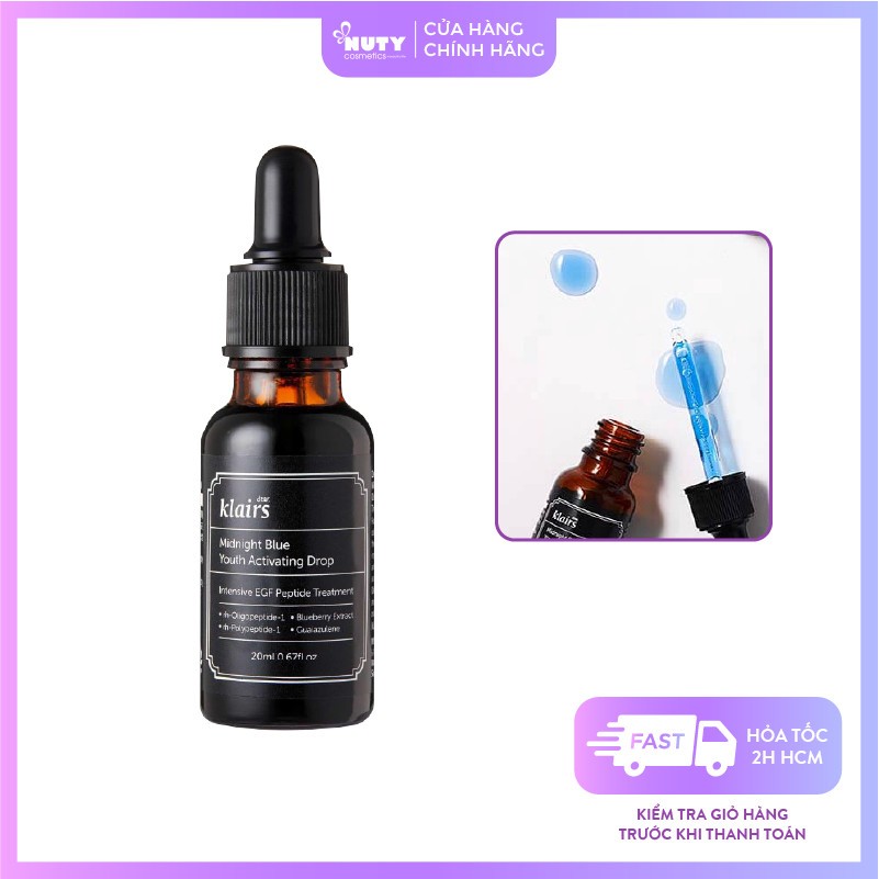 Tinh Chất Dưỡng Da, Phục Hồi Da Ban Đêm Klairs Midnight Blue Youth Activating Drop (20ml)