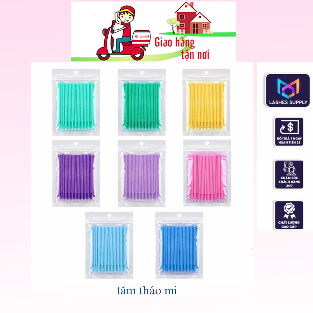 Tăm Tháo Mi LASHES SUPPLY Chuyên Dụng - Dùng để Tháo mi - 1 gói 100 cây