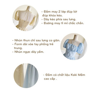 Đầm xoè tay phồng cổ yếm ( Quận Tân Phú, hoả tốc HCM )