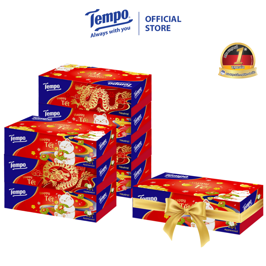 Khăn giấy hộp cao cấp Tempo Box Facial - Bền dai, không kích ứng da - Thương hiệu Đức
