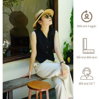 [HÀNG CÓ SẴN] Áo gile linen 2 lớp cao cấp form Hàn quốc tôn dáng - 𝐆𝐢𝐥𝐞 𝐥𝐢𝐧𝐞𝐧
