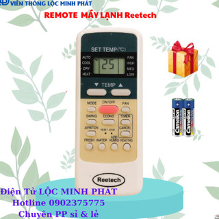 Điều Khiển Điều Hòa Reetech , Remote Máy Lạnh Reetech tặng kèm pin