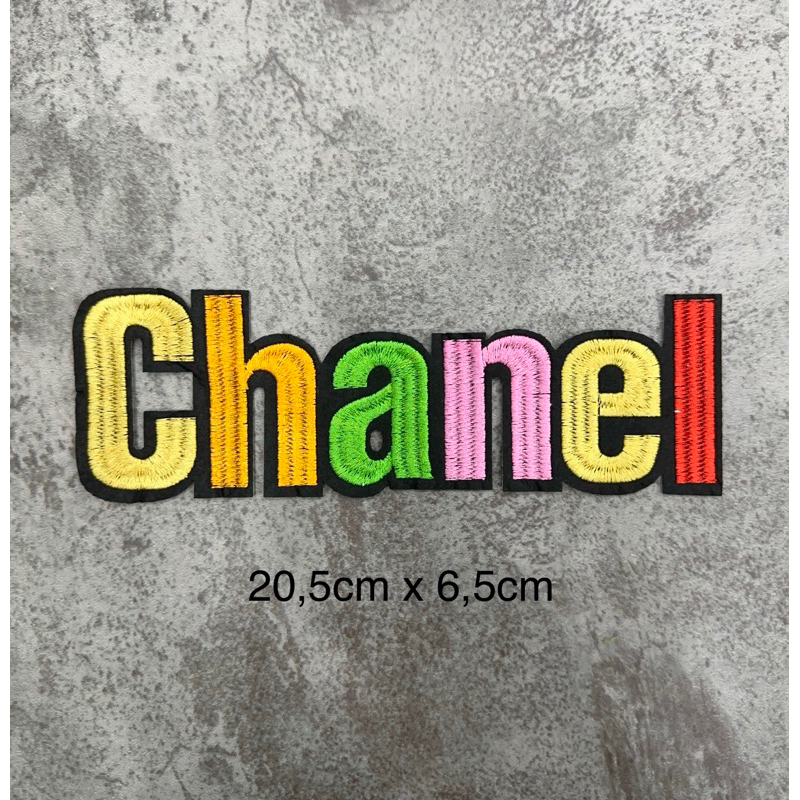 Sticker logo thêu chữ CHANe.L nhiều màu ủi nhiệt may khâu