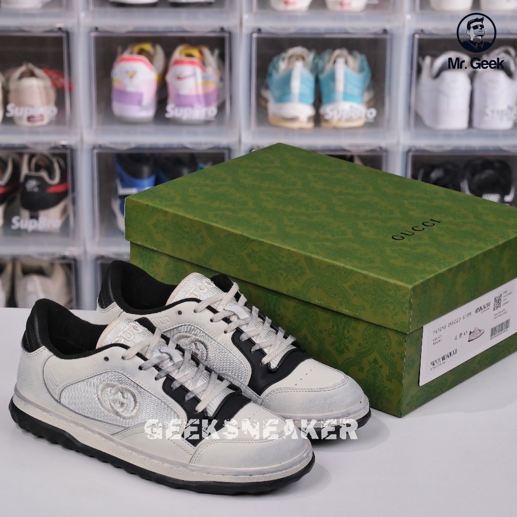 Giày Sneaker cổ thấp Gu Mac 80 - Off White - White Black