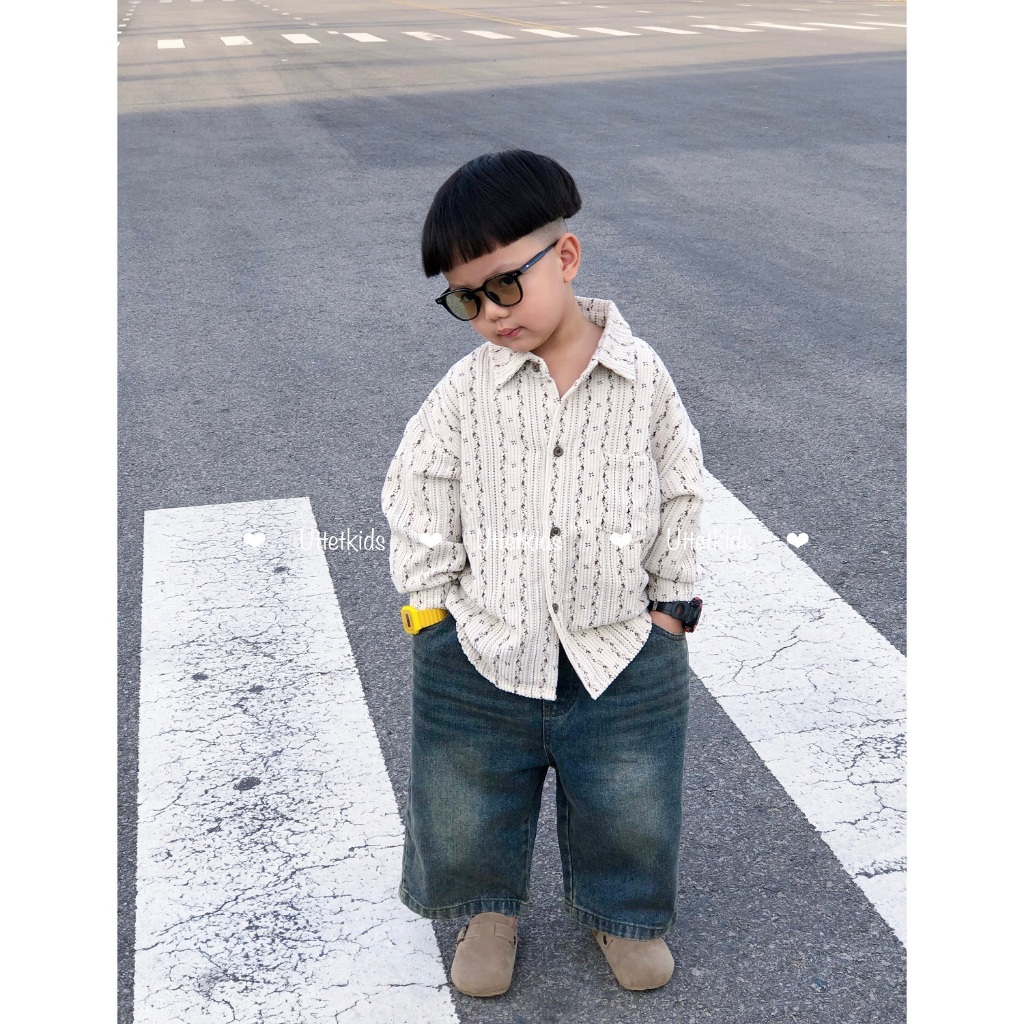 ÁO SƠ MI NHUNG HOẠ TIẾT PHONG CÁCH HÀN QUỐC RẤT ĐẸP CHO BÉ GÁI VÀ BÉ TRAI