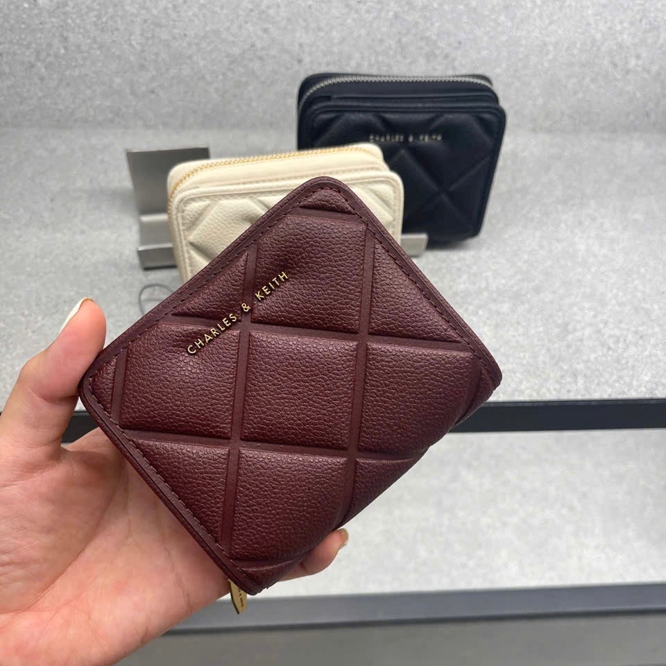 Ví nữ cầm tay, ví gập cê ka trám nhiều ngăn full box - Lucky9store