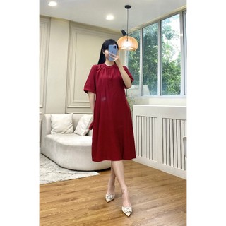 Váy suông, đầm suông bầu chất đũi lụa