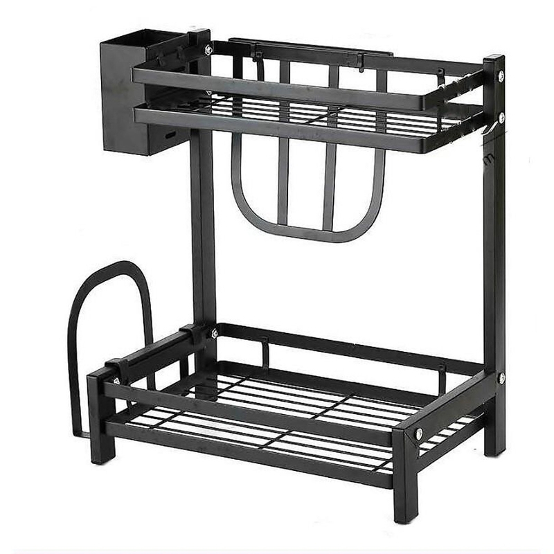 Kệ Gia Vị 2 Tầng 3 Tầng PAOLU OFFICIAL Màu Đen Hợp Kim Thép Không Gỉ Chịu Lực Tối Đa 20KG, Thiết Kế Gọn Đẹp