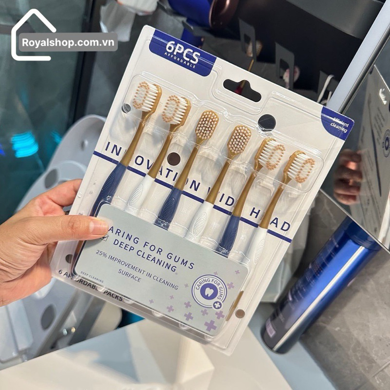 Combo 6 bàn chải đánh răng nhập khẩu CHOCOIKES lông mềm - chải siêu êm - Hàng chất lượng cao