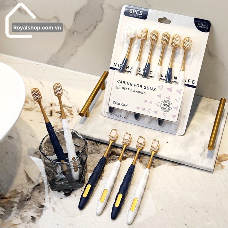 Combo 6 bàn chải đánh răng nhập khẩu CHOCOIKES lông mềm - chải siêu êm - Hàng chất lượng cao