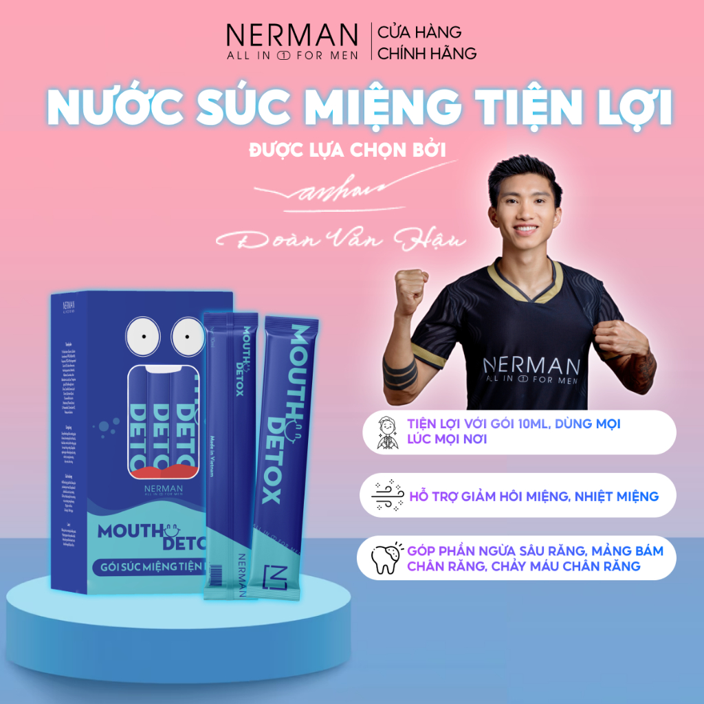 Nước súc miệng dạng gói Mouth Detox Nerman