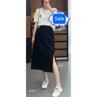 Sale váy jean dài bigsize xẻ chân váy bò 16441