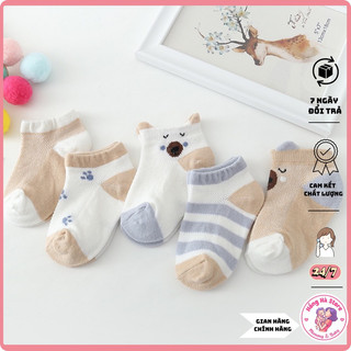 Set 5 đôi tất lưới có tai cho bé trai, bé gái cực xinh