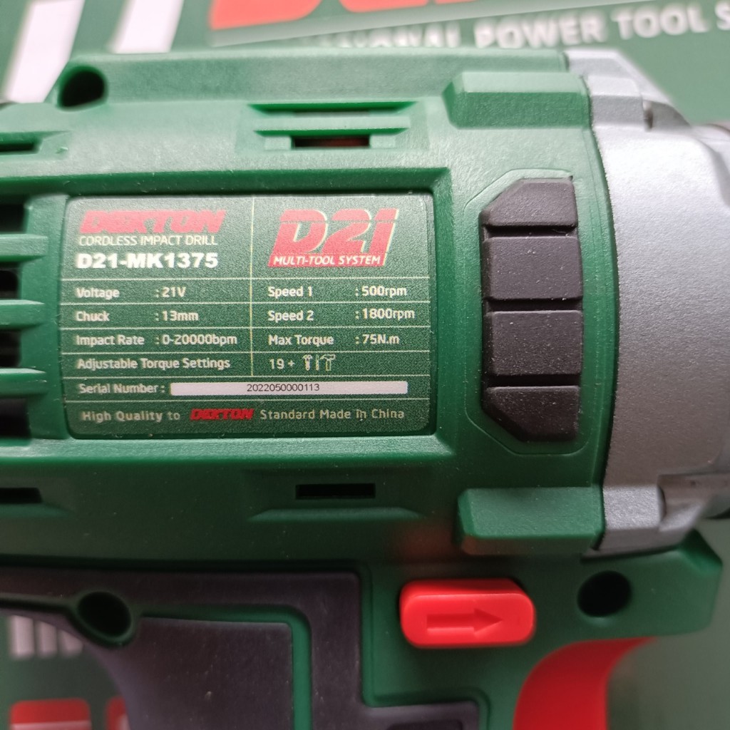 MÁY KHOAN DÙNG PIN  DEKTON D21-MK1375