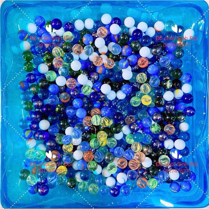 1 kg bi thuỷ tinh nhỏ màu thập cẩm  - bi trang trí cây cảnh và hồ cá - bi ve truyền thống