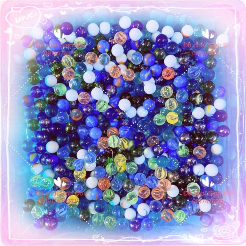 1 kg bi thuỷ tinh nhỏ màu thập cẩm  - bi trang trí cây cảnh và hồ cá - bi ve truyền thống