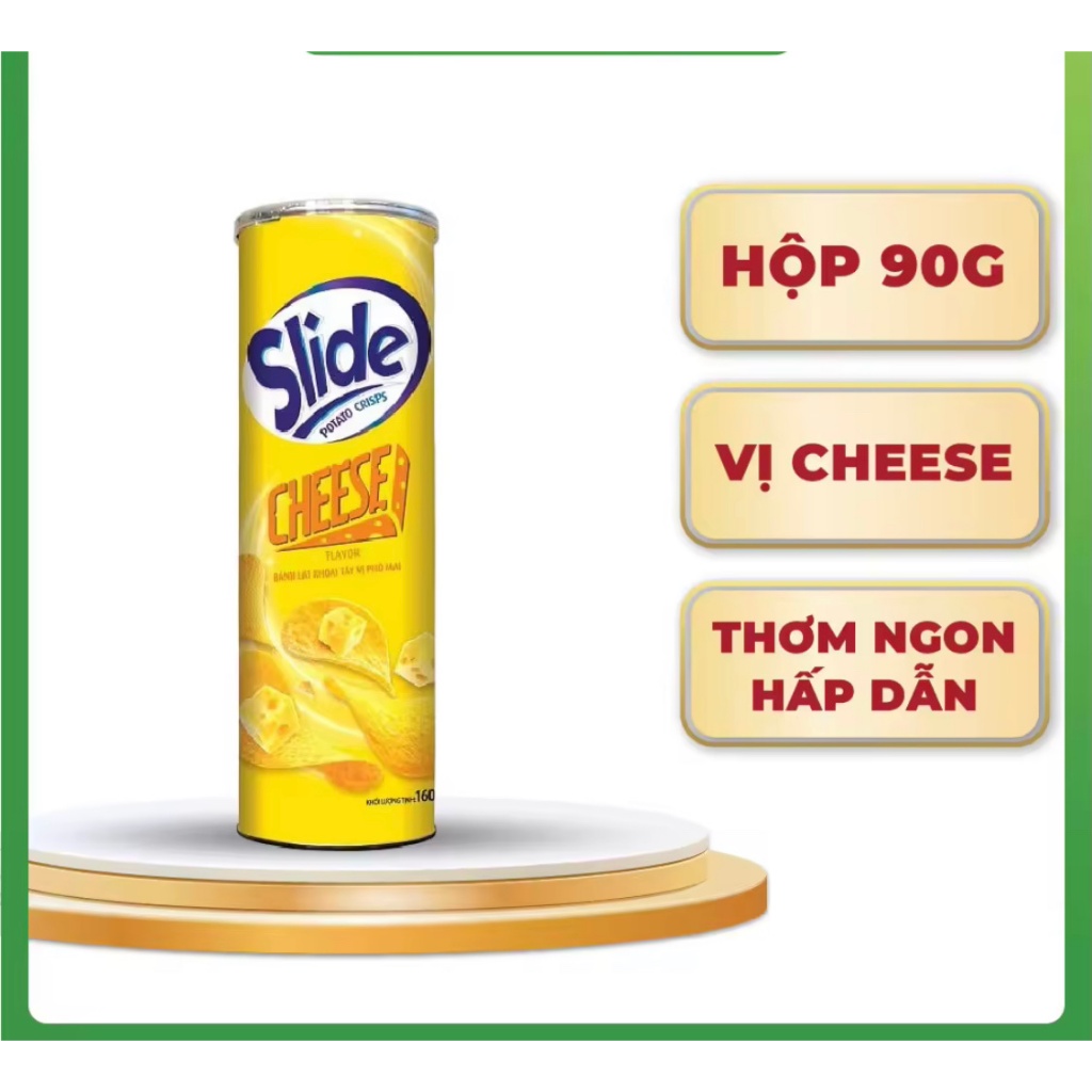 Snack Khoai Tây Slide - Vị Phô Mai - Kinh Đô - Lon 90g