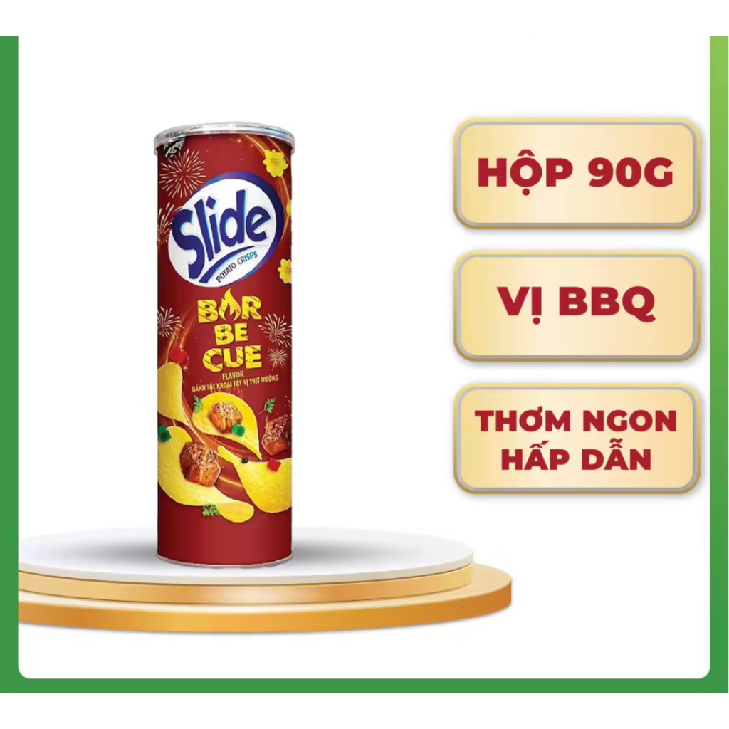 Snack Khoai Tây Slide - Vị Thịt Nướng - Kinh Đô - Lon 90g
