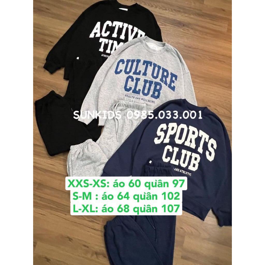 Bộ nỉ bông NAM NỮ mềm Activewear 3 màu