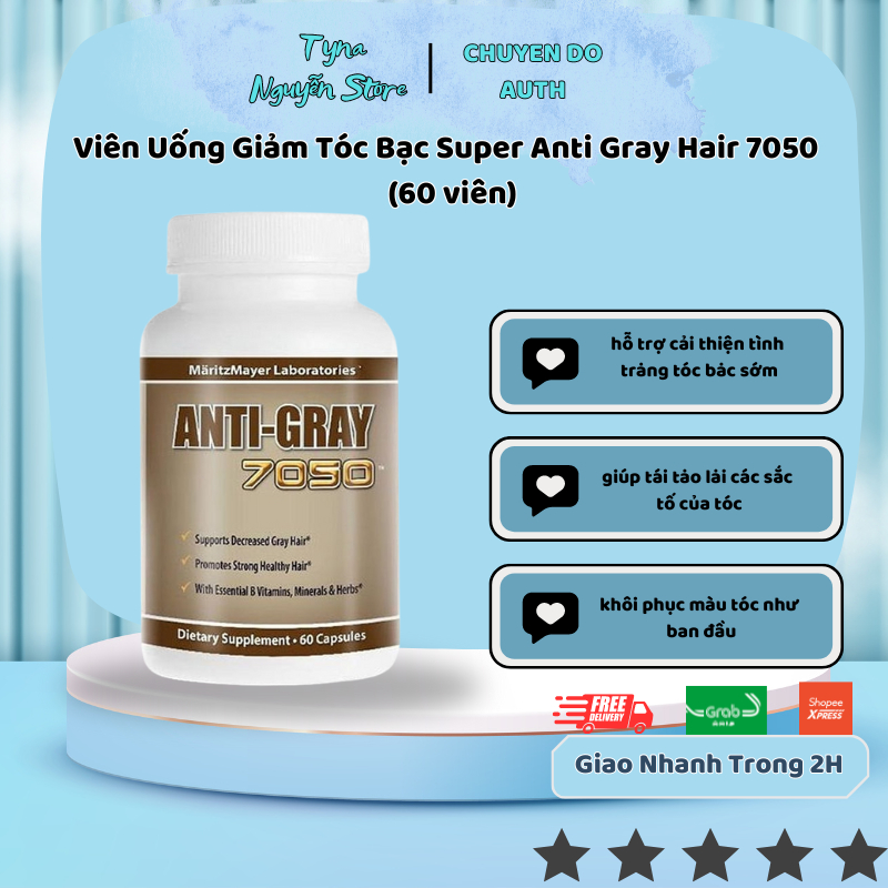 Viên Uống Giảm Tóc Bạc Super Anti Gray Hair 7050 (60 viên)