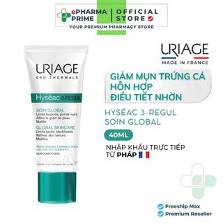 Kem ngừa mụn uriage hyseac 3-regul soin global dành cho da dầu, mụn 40ml