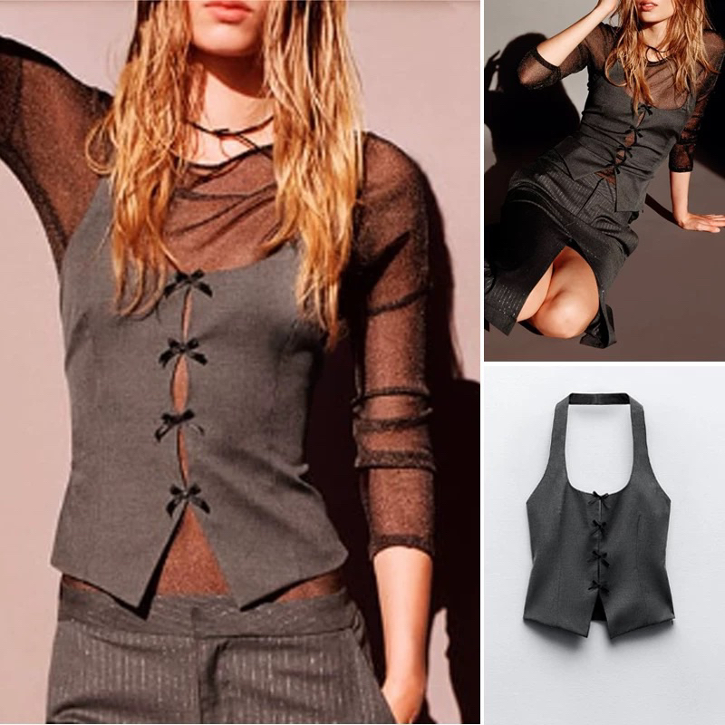 Order. Áo gile Zara xuất nơ siêu hot