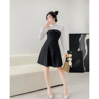 Set bigsize áo kèm đầm phối nơ xinh xắn ( Thời trang Vicky G - Anitagreen ) HN331223