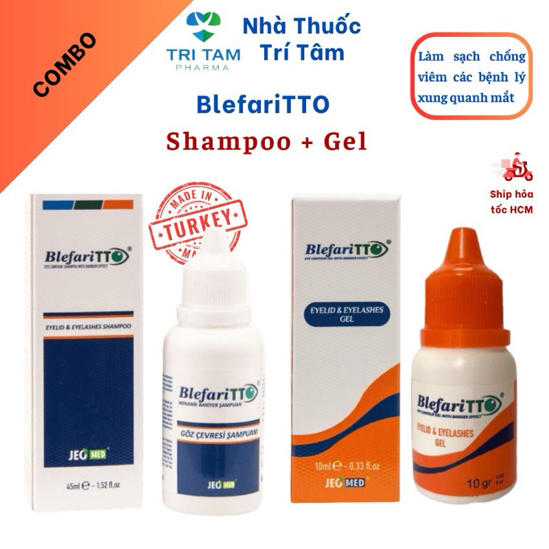 COMBO 2 sản phẩm Blefari TTO® Shampoo và Blefari TTO® Gel- made in tukey