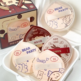Xixi Mút Tán Bộ 4 Bông Trang Điểm Có hộp đựng hình thỏ cute air cushion Chuyên Nghiệp Kèm Hộp Đựng Tiện Lợi  tiện dụng