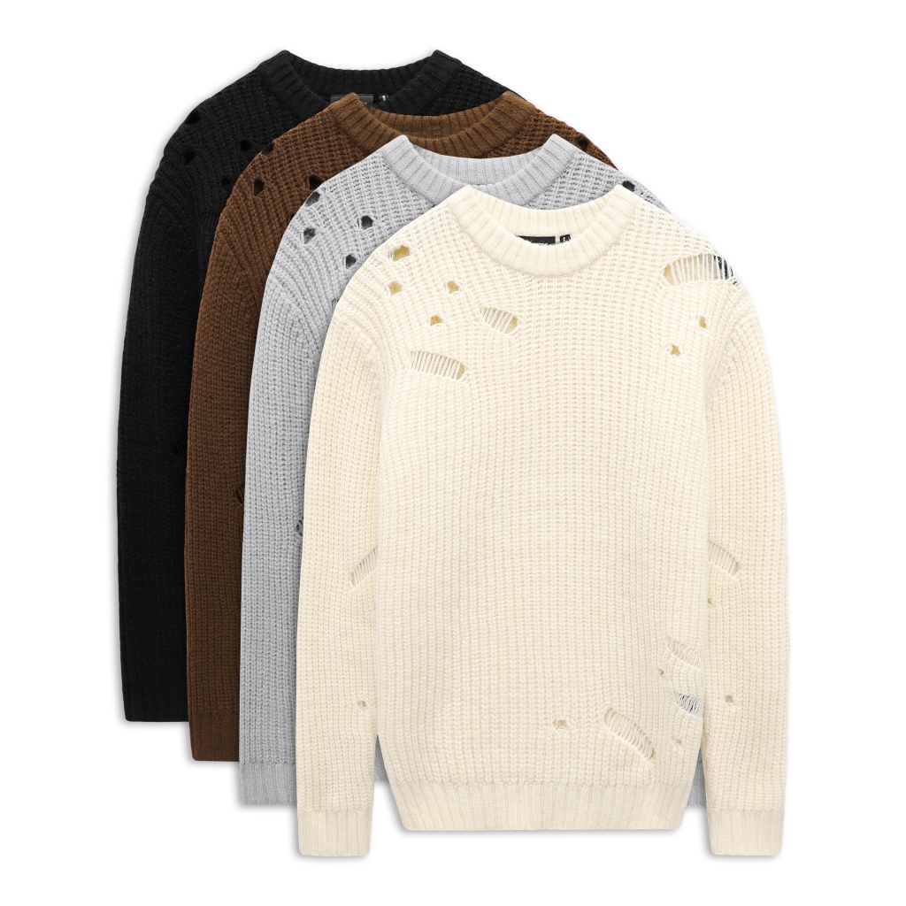 Áo Len Nam Lil Distressed Details, Chất Vải Len Dệt Thoải Mái,AL0003, SOMEHOW