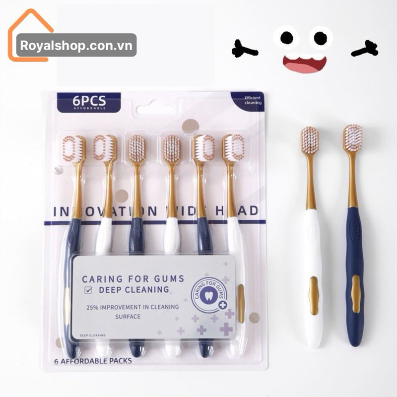 Combo 6 bàn chải đánh răng nhập khẩu CHOCOIKES lông mềm - chải siêu êm - Hàng chất lượng cao