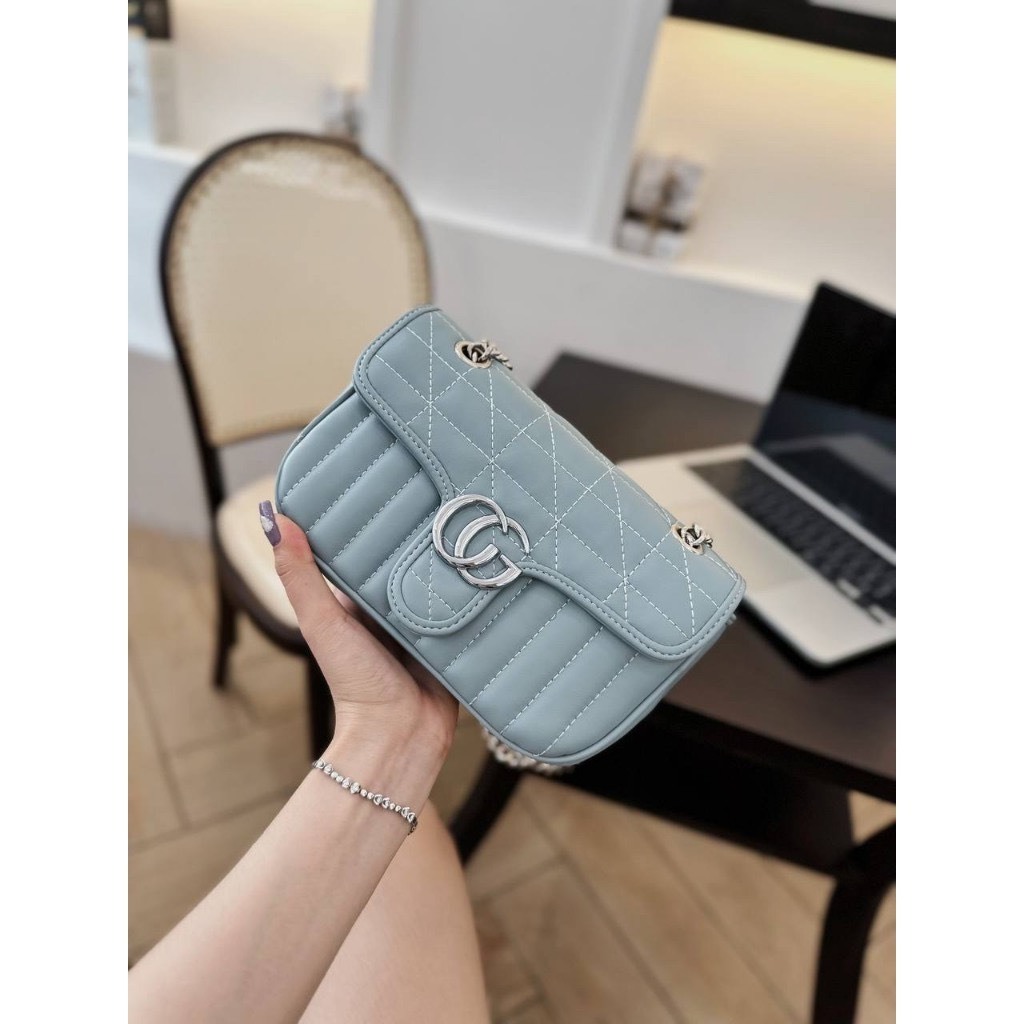 ❤️SALE LỚN-Túi xách GC vuông nữ thêu ren lưới cá tính dây đeo xích sang trọng Ulzzang siêu xinh HOT 2024