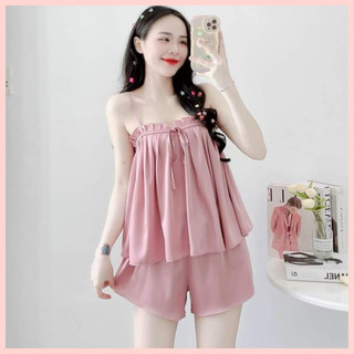 Đồ Ngủ Latin - Bộ Ngủ 2 Dây Có Tăng Chỉnh Lụa Mềm Mịn Form 40-55kg