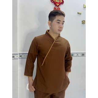 ĐỒ LAM ĐI CHÙA  Mẫu Chéo Nhật Nam vải kate mỏng mềm dành cho nam
