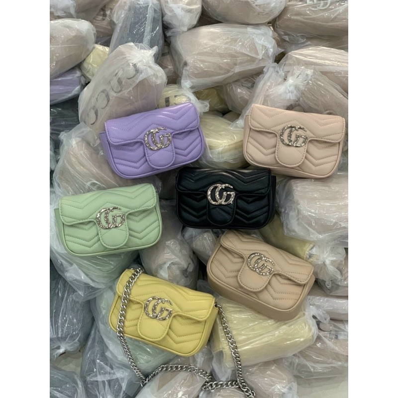 ❤️SALE LỚN-Túi xách GC vuông nữ thêu ren lưới cá tính dây đeo xích sang trọng Ulzzang siêu xinh HOT 2024