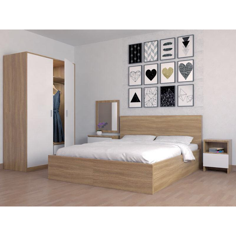 Combo Giường Tủ phòng ngủ gỗ MDF cao cấp