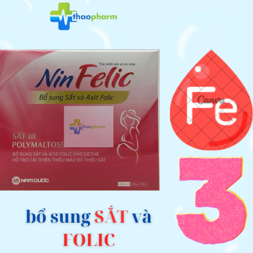 Bổ sung sắt và acid folic Nin Felic
