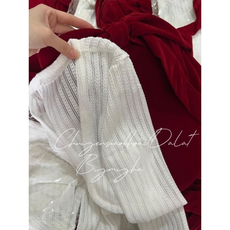Set đầm cup đỏ kèm áo khoác