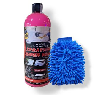 Xà bông rửa xe bọt tuyết, nước rửa xe Sprayking Super Wash kèm bao tay rửa xe 2 mặt
