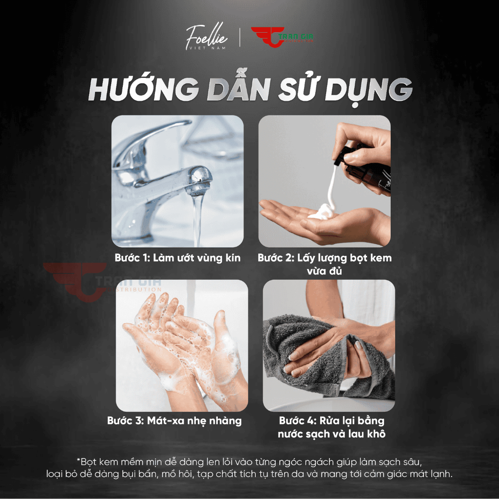 Dung dịch vệ sinh nam FOELLIE Cao Cấp Hàn Quốc, Bọt vệ sinh nam khử mùi, làm sạch mát lạnh độc đáo 100ml