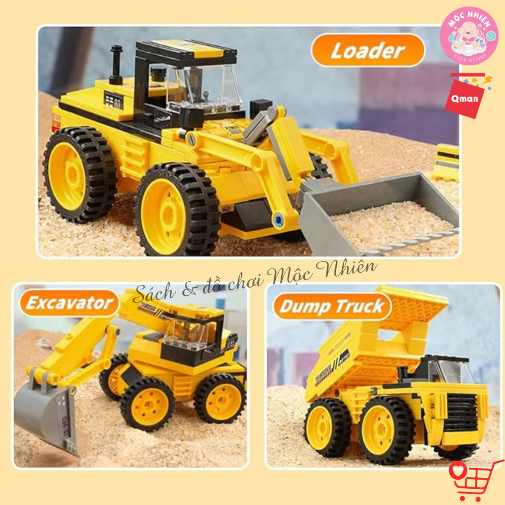 Đồ chơi xếp hình lắp ráp Qman 42110 - Xe xây dựng  - Dành cho bé từ 6 tuổi