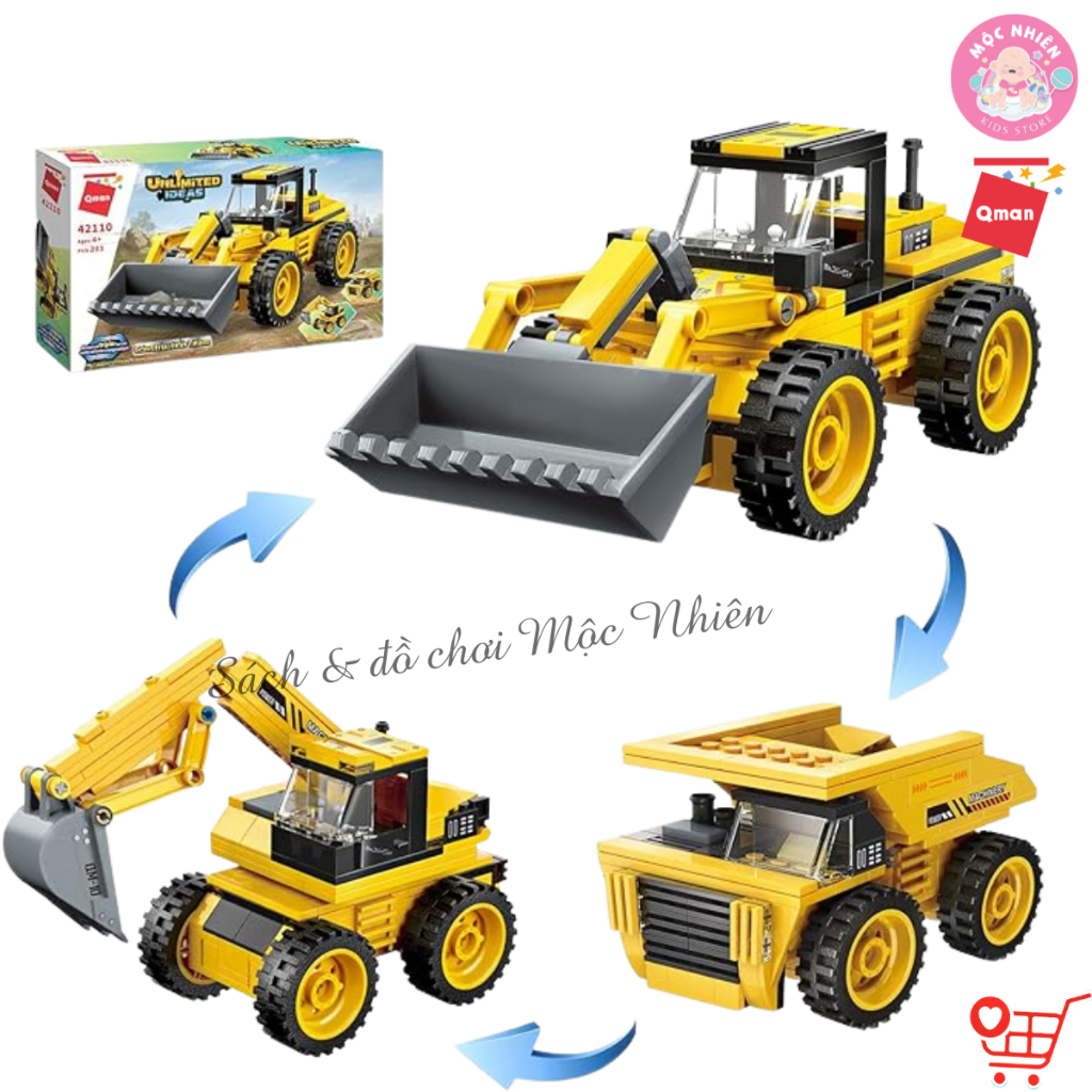 Đồ chơi xếp hình lắp ráp Qman 42110 - Xe xây dựng  - Dành cho bé từ 6 tuổi