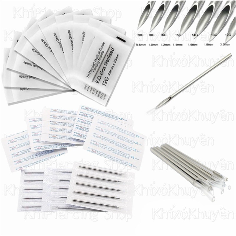 Kim Xỏ Khuyên các cỡ từ nhỏ đến lớn 20G-18G-17G-16G-15G-14G-13G-12G