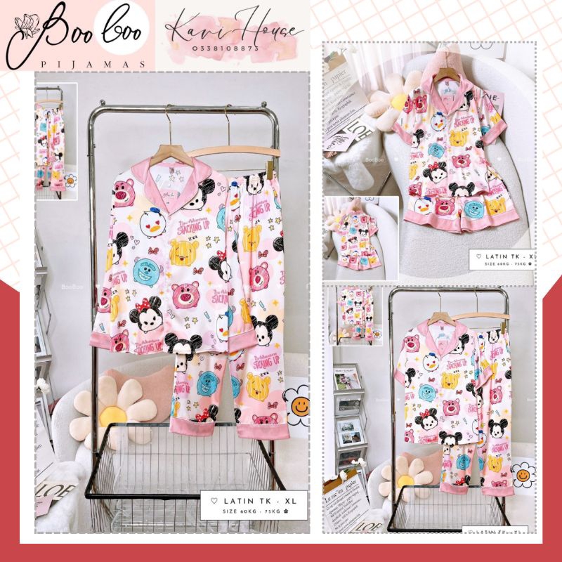 𝑲𝑨𝑽𝑰𝑯𝑶𝑼𝑺𝑬 55-73kg🌻Đồ Bộ Mặc Nhà 𝑯𝒐𝒂𝒕 𝑯𝒊𝒏𝒉 Pijama 𝑩𝑶𝑶 𝑩𝑶𝑶 Lụa Latin Freesize Hàng Thiết Kế