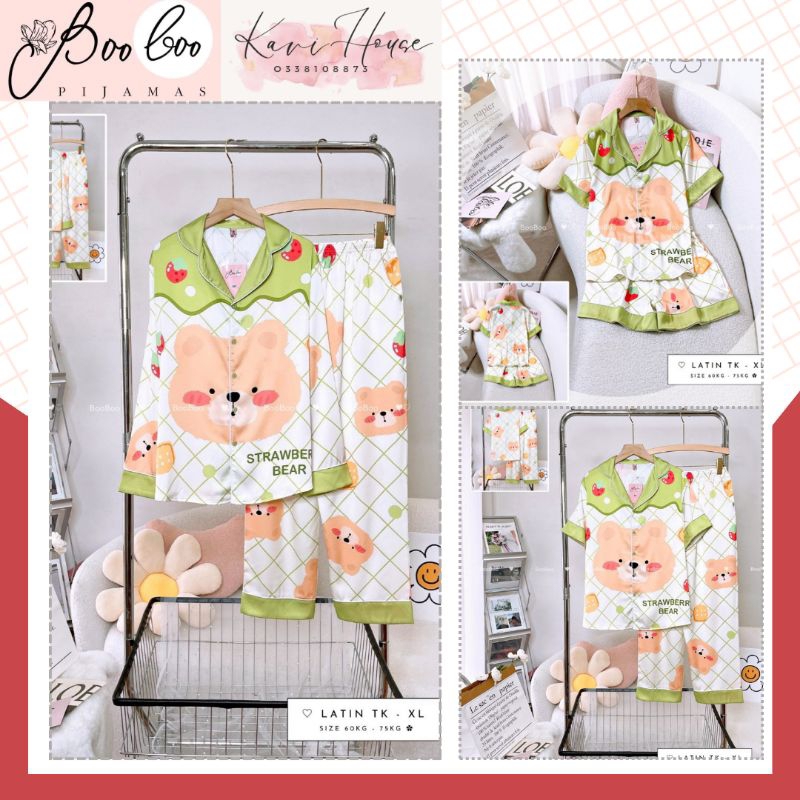 𝑲𝑨𝑽𝑰𝑯𝑶𝑼𝑺𝑬 55-73kg🌻Đồ Bộ Mặc Nhà Pijama 𝑩𝑶𝑶 𝑩𝑶𝑶 Lụa Latin Freesize Hàng Thiết Kế