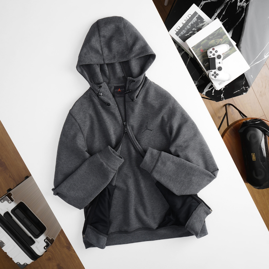 Áo Khoác Nam 1 Lớp Có Mũ Trùm Nỉ Spandex Chống Nước Jordan Dri-FIT Statement Fleece Jacket Neoshopvn JM956