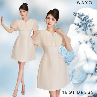 [Negi Dress] Đầm WAYO thiết kế tafta phối ren kẽ đính nơ cao cấp sang trọng thanh lịch