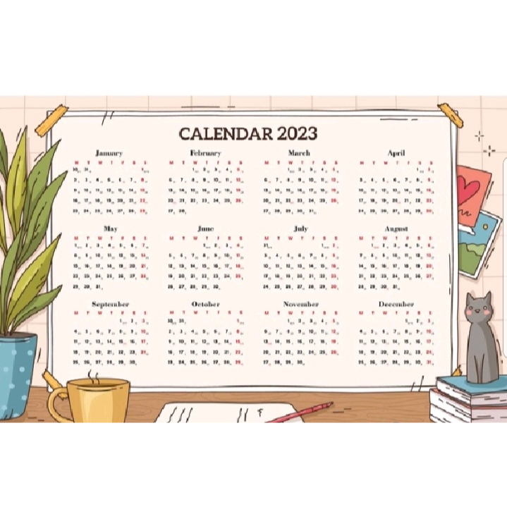 Sỉ/lẻ Lịch 2024 bóc dán decal và ép plastic có nam châm khổ 21x29cm in màu sắc nét - YUMY KIDS